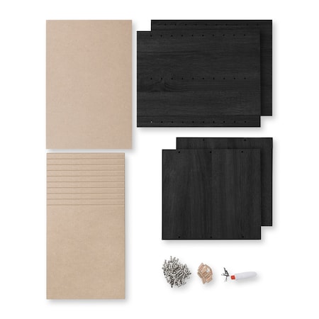 Adiroffice Black, MDF Wood, 10.75 in W, 16.2 in L, 11.75 in D ADI500-11-BLK-MK